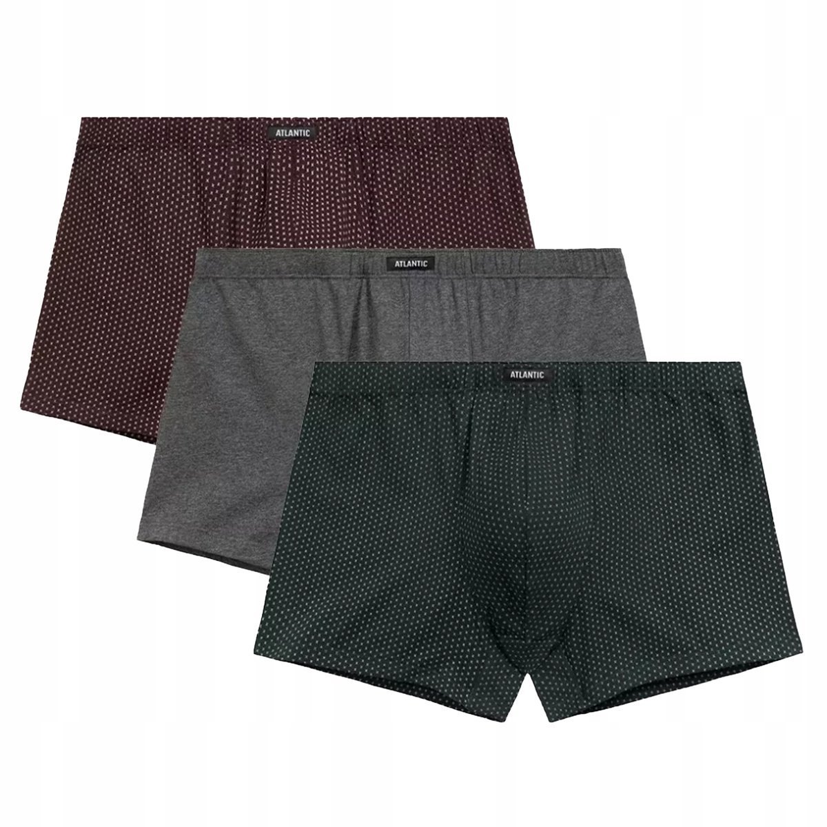 BOKSERKI MĘSKIE bawełniane dopasowane 3-pack 3MH-048 Atlantic *XXL