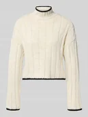 Swetry damskie - Sweter z dzianiny o kroju regular fit z golfem model ‘CHICK’ - miniaturka - grafika 1