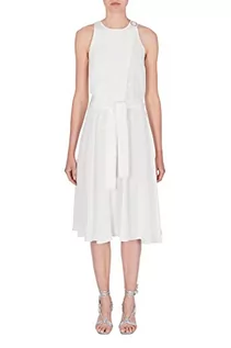 Sukienki - Armani Exchange Damska sukienka z logo jaquard, pas w talii - grafika 1