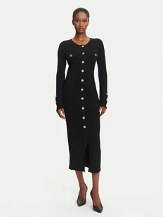 KARL LAGERFELD Sukienka dzianinowa A3W13038 Czarny Slim Fit - Sukienki - miniaturka - grafika 1