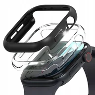 Akcesoria do smartwatchy - 1+1 RINGKE SZTYWNE ETUI NAKŁADKA NA APPLE WATCH 10 46MM - CLEAR + BLACK - miniaturka - grafika 1