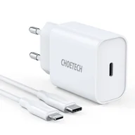 Ładowarki do telefonów - Choetech ładowarka sieciowa USB Typ C 20W Power Delivery 3A + kabel USB Typ C - Lightning 1,2m biały (Q5004-V2-EU-CLWH) - miniaturka - grafika 1