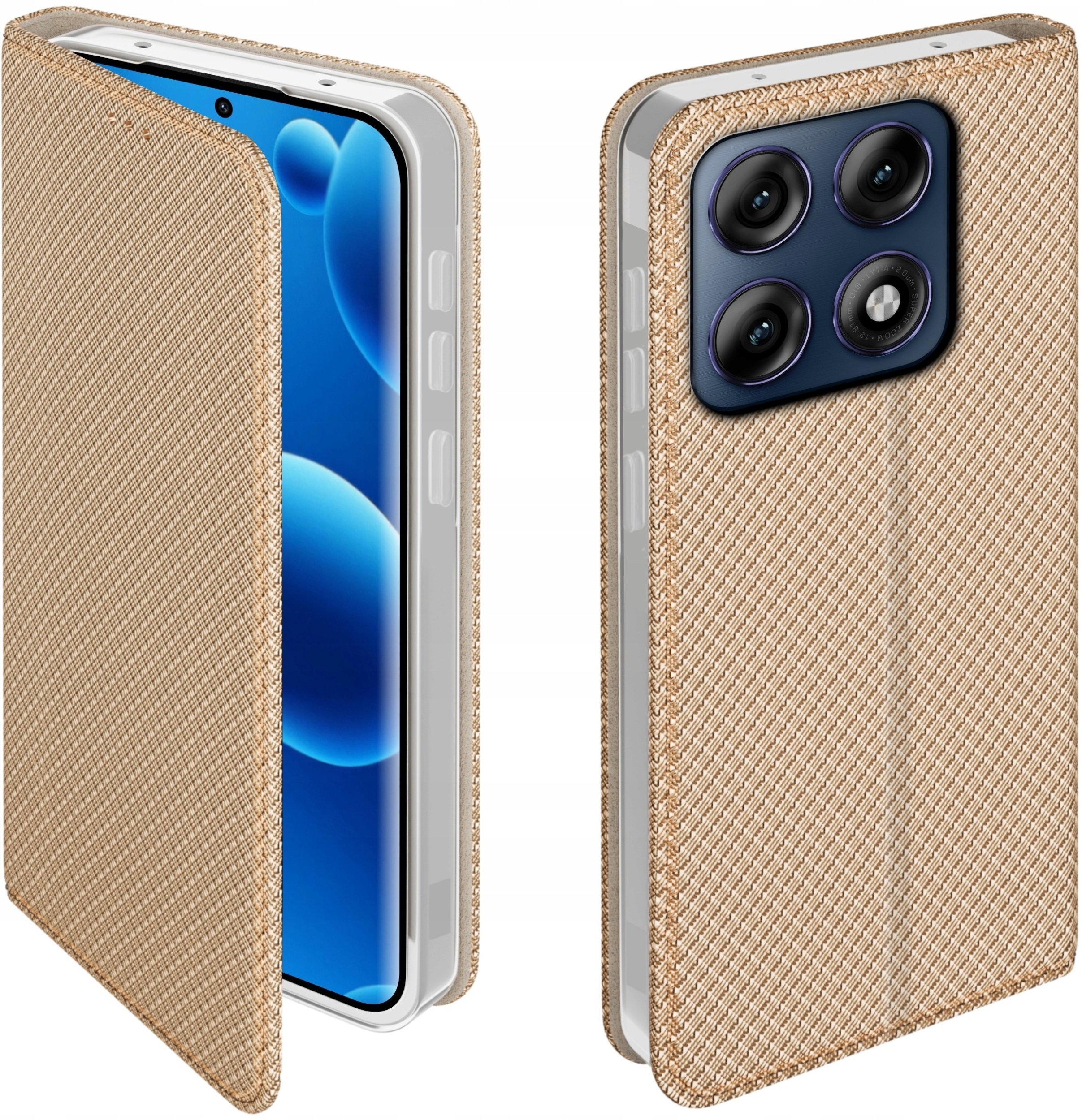 krainaGSM Etui Z Klapką Do Motorola Edge 70 Pro 5G Zamykane Złote Futerał