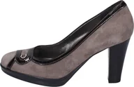 Czółenka - CONFORT 01304 Czółenka damskie zamszowe szare EZ350 - Rozmiar: 36 - miniaturka - grafika 1