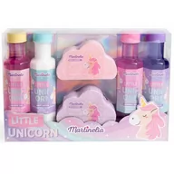 Balsamy i kremy do ciała - MARTINELIA SET Little Unicorn Bath Gift Set Chmurka musująca do kąpieli 2x150g + Balsam do ciała o zapachu kokosowym 240ml + Żel pod prysznic o zapach - miniaturka - grafika 1