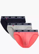 Majtki męskie - SLIPY ATLANTIC 3MP-200 WL25 (kolor granat- koral- szary melange, rozmiar XXL) - miniaturka - grafika 1