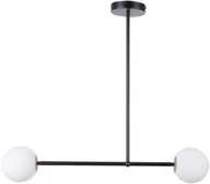 Lampy sufitowe - Sigma czarna lampa sufitowa na 2 żarówki 33192 GAMA minimalistyczny żyrandol z białymi kloszami 33192 - miniaturka - grafika 1