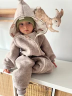 Kombinezony dla dzieci - Kombinezon dziecięcy z miękkiej wełny parzonej - Misie - miniaturka - grafika 1