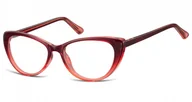 Okulary korekcyjne, oprawki, szkła - Sunoptic Okulary oprawki korekcyjne Kocie Oczy zerówki CP138B gradient burgundowy - miniaturka - grafika 1