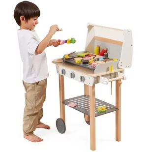 Duży Drewniany Grill Dla Dzieci + 47 Akcesoriów Lumarko! - Zabawki AGD - miniaturka - grafika 3