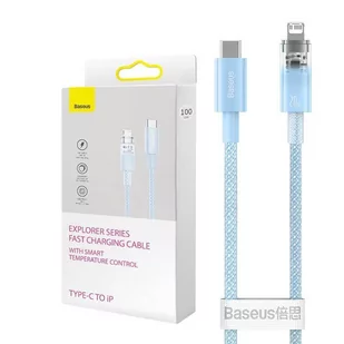 Kabel szybko ładujący Baseus USB-C do Lightning Explorer Series 2m, 20W (niebieski) - Kable - miniaturka - grafika 1