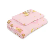 Pościel dla dzieci - Komplet pościeli dla niemowląt z wypełnieniem 2-cz 75x100cm NEWBORN - Misie na drabinkach różowe - miniaturka - grafika 1