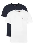 Koszulki męskie - Tommy Jeans Komplet 2 t-shirtów DM0DM21344 Kolorowy Slim Fit - miniaturka - grafika 1