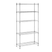 Meble gastronomiczne - Royal Catering Regał metalowy - druciany - 350 x 900 x 1800 mm - szary 10011224 RCMR-1800P25 - miniaturka - grafika 1