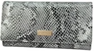 Portfele - Portfel Damski Skórzany PATRIZIA Duży Lakierowany Z Suwakiem Zapinka Wewnątrz SNR-102 SZARY RFID 18,5 x 9,5 x 3,5 [cm] - miniaturka - grafika 1