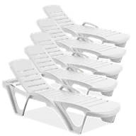 Leżaki ogrodowe - 5x Leżak MONOBLOCK White - Focus Garden - miniaturka - grafika 1
