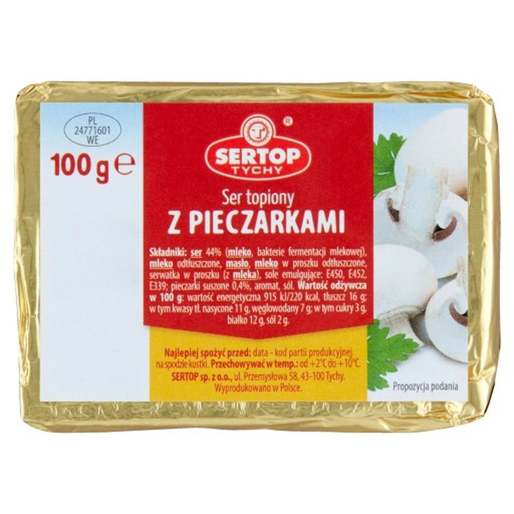 Ser topiony z pieczarkami i kostką 100 g