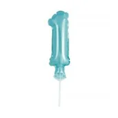Balony i akcesoria - GoDan Balon foliowy "Cyfra 1 - Micro", 5", błękitne BC-5BL1 - miniaturka - grafika 1