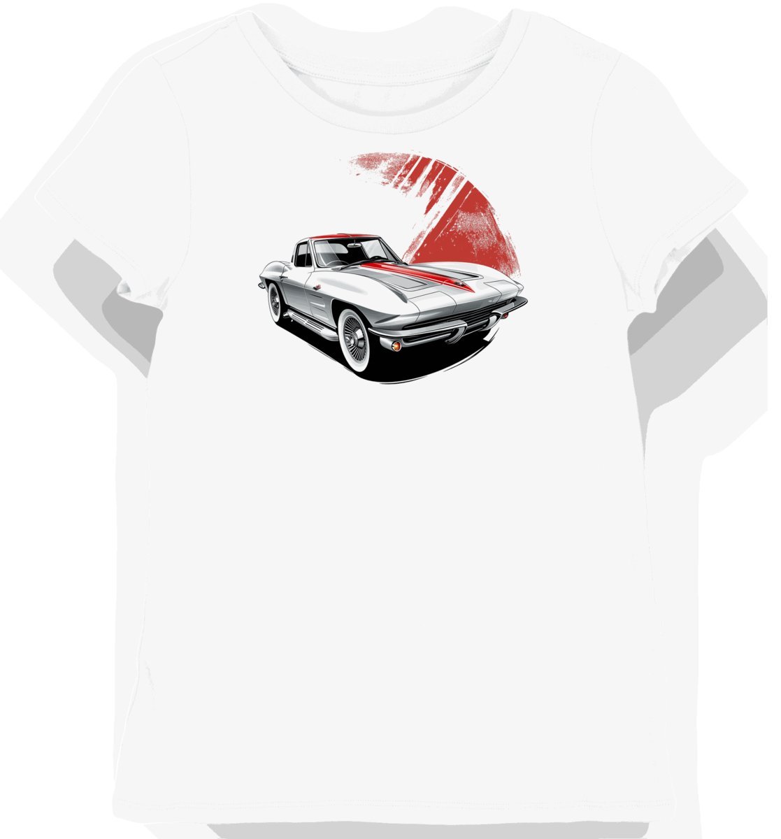 Koszulka damska biała z Klasycznym Motywem Corvette 1963 XXL