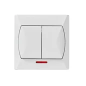 Wyłączniki światła i elektryczne - LEDart podwójny podświetlany biały ŁP-2AS/00 Akcent Ospel - miniaturka - grafika 1