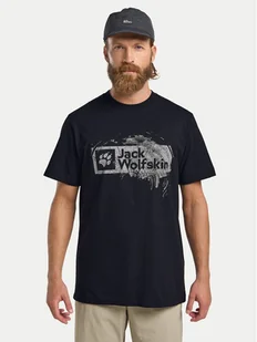 Jack Wolfskin T-Shirt Brand T A64116 Granatowy Regular Fit - Koszulki męskie - miniaturka - grafika 1