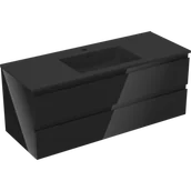 Szafki łazienkowe - Mexen Orio szafka łazienkowa 120 cm z umywalką Otis, 2 szuflady, czarna połysk/czarna mat - 91A10-12047-2-BFF70-W18M71 - miniaturka - grafika 1