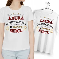 Koszulki i topy damskie - Dla Laury T-Shirt Koszulka biała Na Prezent z Dowolnym Nadrukiem Zdjęcie - miniaturka - grafika 1