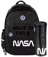 Plecaki szkolne i tornistry - Plecak szkolny tornister Nasa czarny dla chłopca 1 3 klasa zestaw - miniaturka - grafika 1