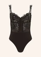 Body - Livy Body Z Fiszbinami Moonflower schwarz - miniaturka - grafika 1