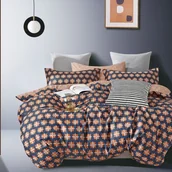 Pościel - Pościel Satynowa 160X200 Beżowa Brązowa Karmelowa Geometria - miniaturka - grafika 1