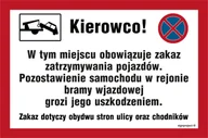 Tablice BHP - ND008 KIEROWCO W TYM MIEJSCU OBOWIĄZUJE ZAKAZ ZATRZYMYWANIA POJAZDÓW, FN - FOLIA SAMOPRZYLEPNA; (200X133MM) - miniaturka - grafika 1