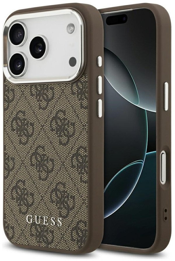 Etui Guess 4G Classic Logo MagSafe do iPhone 17 Pro Max brązowy