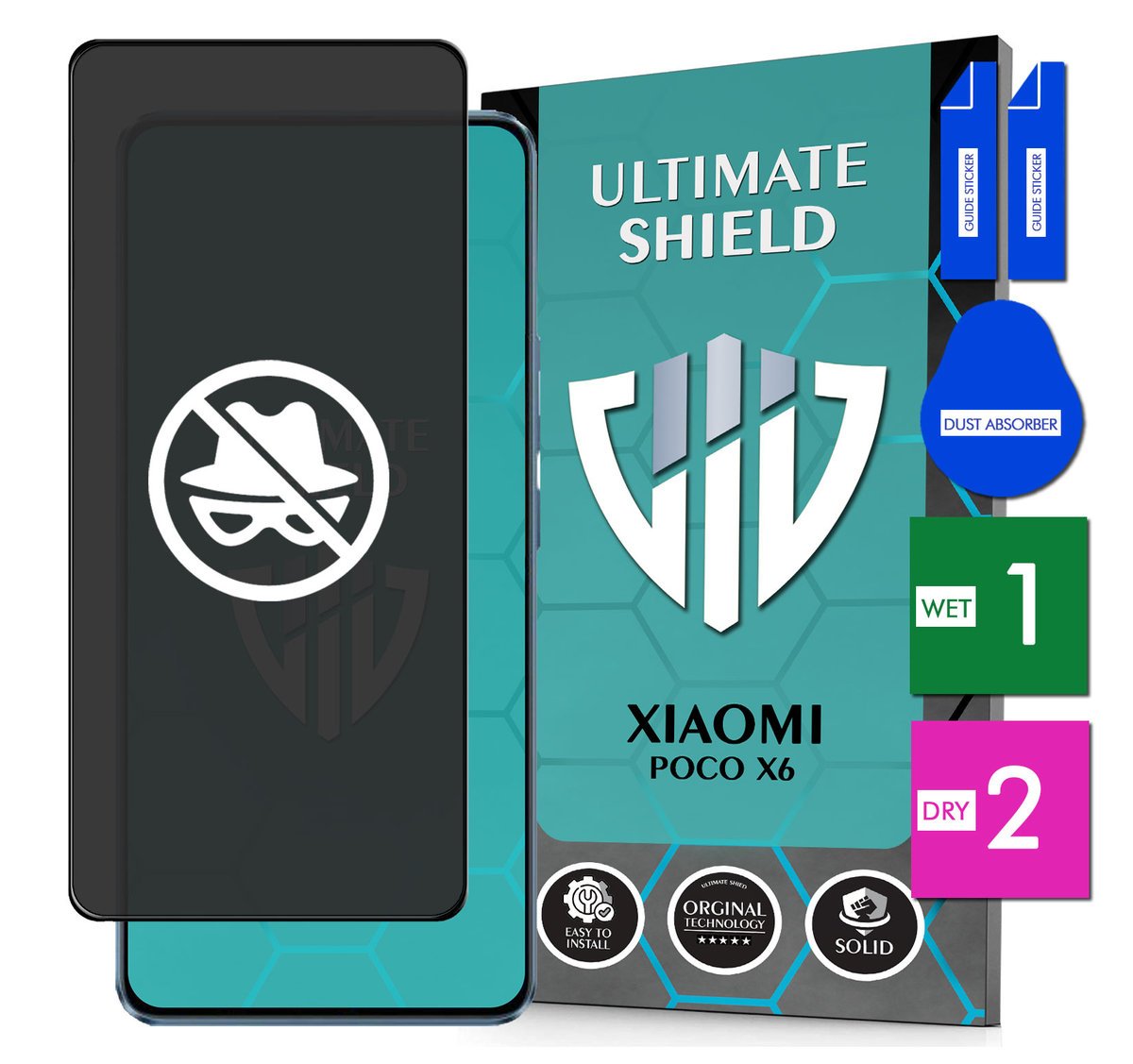Szkło Prywatyzujące Do Xiaomi Poco X6 Antyszpiegowskie Hartowane 9H 5D