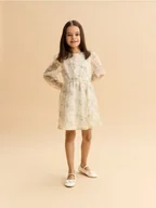 Buty dla dziewczynek - Reserved - Balerinki z kwiatkiem - biały - miniaturka - grafika 1