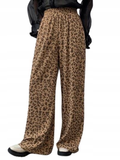 SHEIN DAMSKIE SPODNIE PROSTE CASUAL WZÓR M ŁŁB