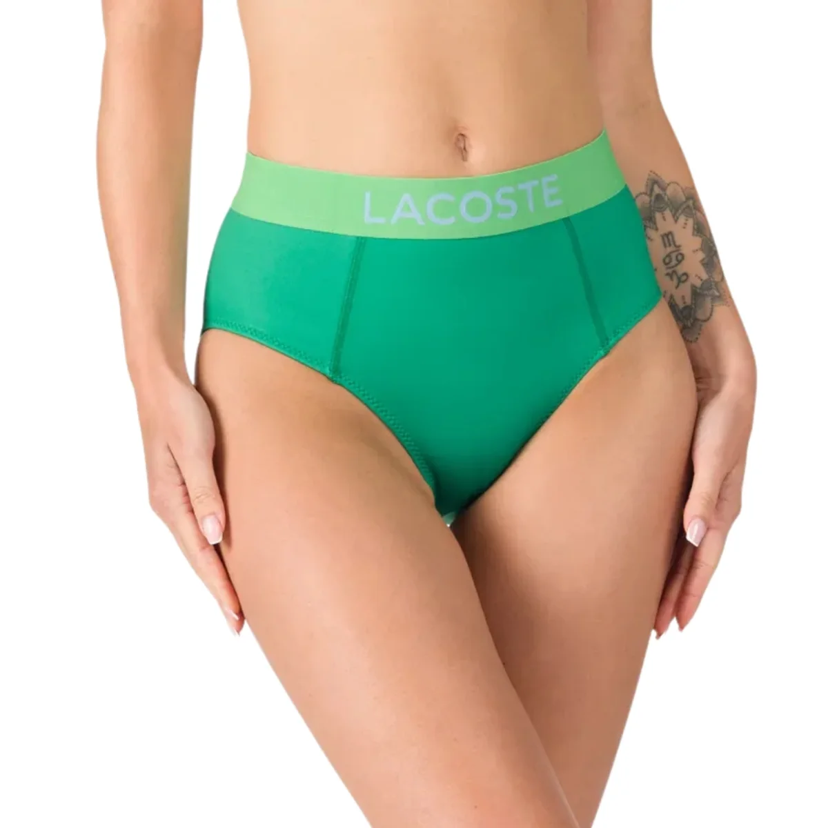 Dół od bikini Lacoste majtki kąpielowe plażowe zielone r. XS