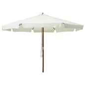 Parasole ogrodowe - vidaXL Parasol ogrodowy na drewnianym słupku, 330 cm, piaskowa biel - miniaturka - grafika 1