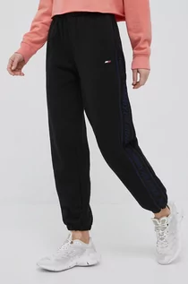 Spodnie damskie - Tommy Hilfiger spodnie dresowe damskie kolor czarny z nadrukiem - grafika 1