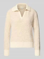 Bluzy damskie - Bluza z kołnierzem o kroju regular fit z dodatkiem bawełny - miniaturka - grafika 1