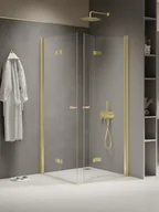 Kabiny prysznicowe - Kabina prysznicowa New Trendy New Soleo 90x80 prostokątna złota K-1952 - miniaturka - grafika 1