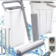 Miotły, szufle, mopy - MOP GĄBKOWY WYCISKACZ DWUKOMOROWE WIADRO 2NAKŁADKI - miniaturka - grafika 1