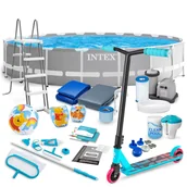 Baseny ogrodowe - Basen ogrodowy, stelażowy + hulajnoga, Intex 26756, zestaw 22w1, 610x132 cm - miniaturka - grafika 1