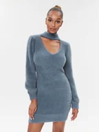 Sukienki - Guess Sukienka dzianinowa W3BK0Z Z3BS0 Granatowy Slim Fit - miniaturka - grafika 1