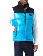 Garnitury - Replay Męska kamizelka puchowa, 696 Teal Blue, XL - miniaturka - grafika 1