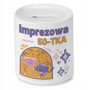 Skarbonka na Urodziny 50 50te 50-te na Prezent z Nadrukiem ze Zdjęciem + Opakowanie na prezent (wzór 01) - Skarbonki - miniaturka - grafika 1