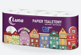 Papier toaletowy A'8 Luna City soft celuloza 3 warstwy perforacja 150 listków luna - Papier toaletowy - miniaturka - grafika 1