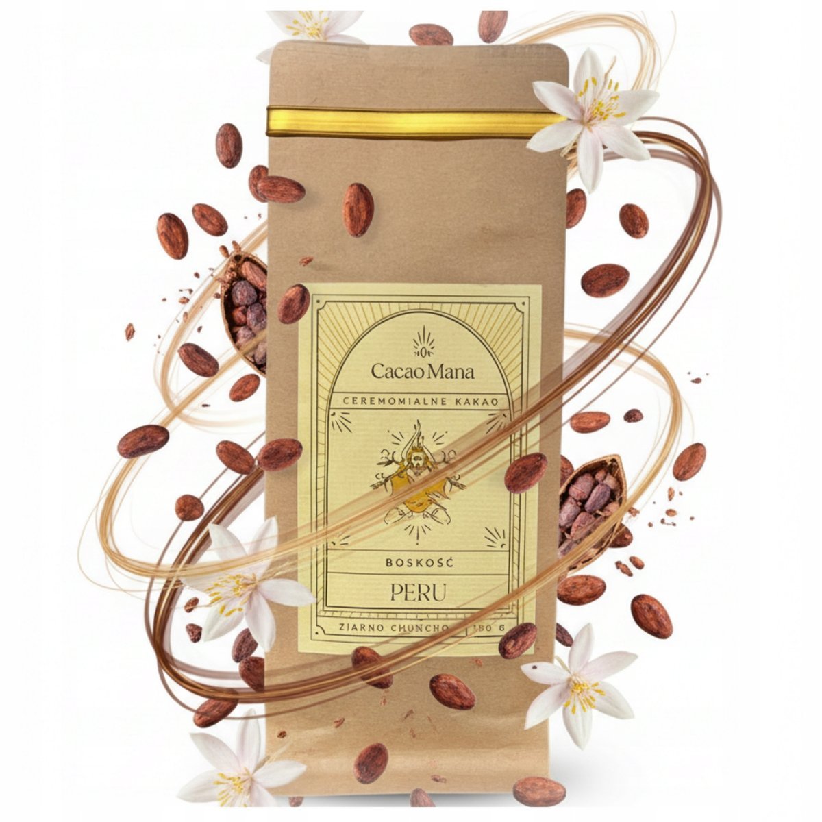 CacaoMana Kakao Ceremonialne z Peru Boskość Delikatnie wytrwane 100 g