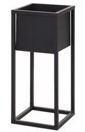 Donice - Koopman Home&Styling Home&amp;Styling Donica na metalowej podstawie, czarna, 70 cm - miniaturka - grafika 1