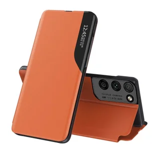 Eco Hurtel Leather View Case elegancki futerał etui z klapką i funkcją podstawki Samsung Galaxy S21 Ultra 5G pomarańczowy - Etui i futerały do telefonów - miniaturka - grafika 1