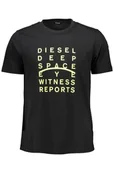Koszulki męskie - DIESEL T-SHIRT Z KRÓTKIM RĘKAWEM MĘSKI CZARNY - miniaturka - grafika 1